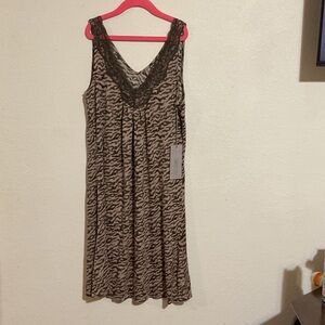 Jennifer Lopez Zebra Print Chemise with Lace Trim